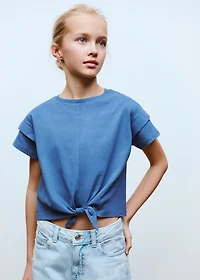Cotton t-shirt with knot detail