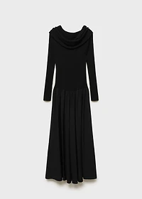 Off-the-shoulder dress combined fabric