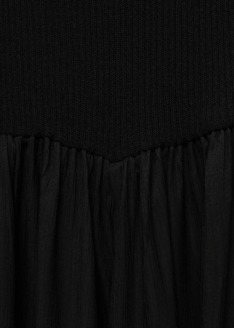 Off-the-shoulder dress combined fabric