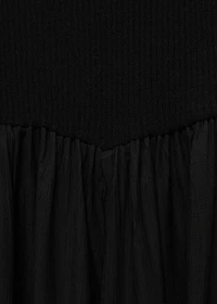 Off-the-shoulder dress combined fabric