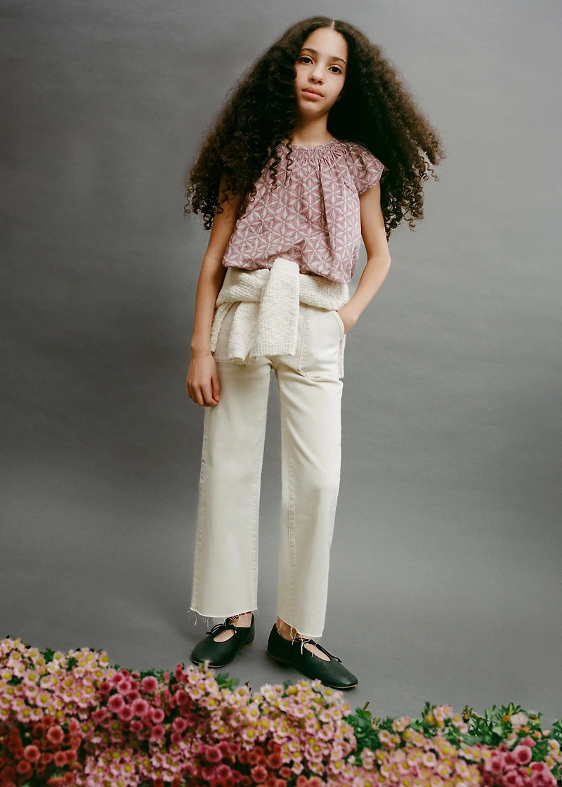 Printed cotton blouse