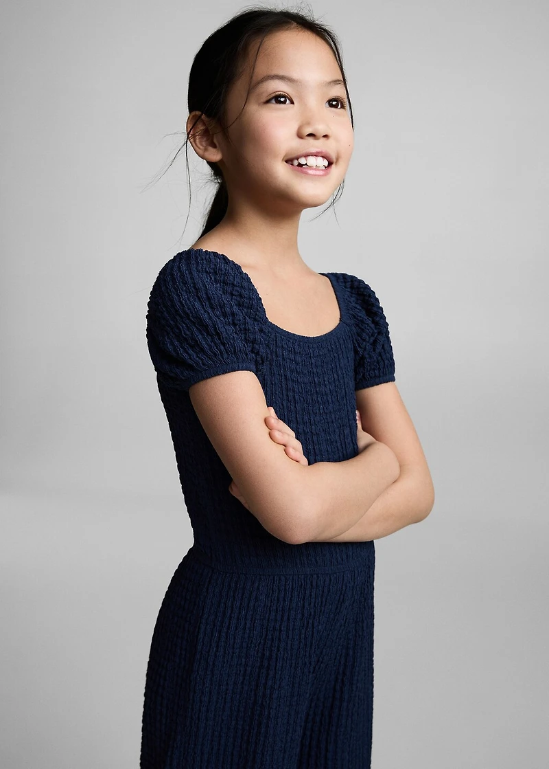 Textured long jumpsuit