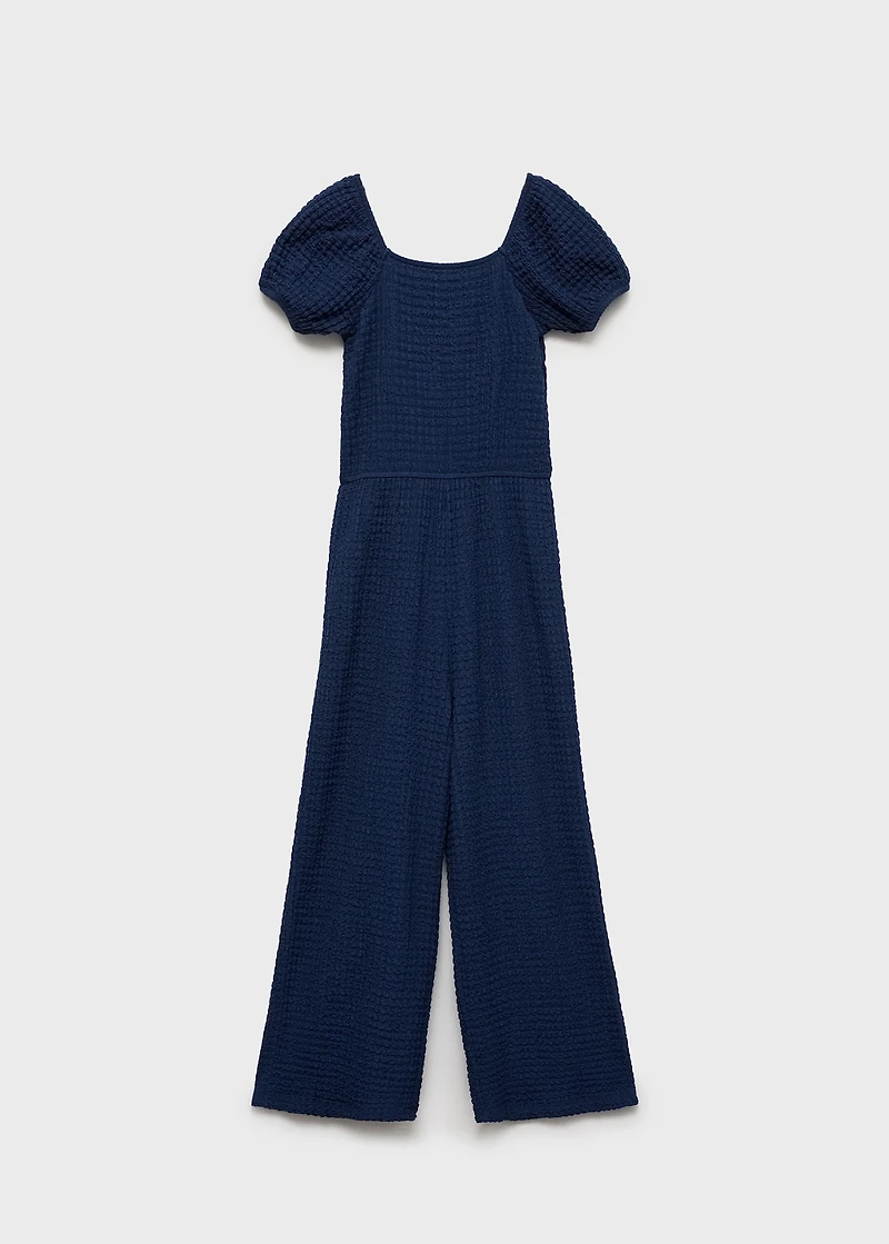 Textured long jumpsuit