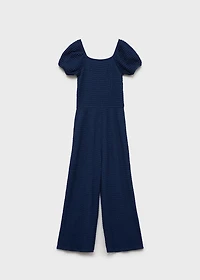 Textured long jumpsuit