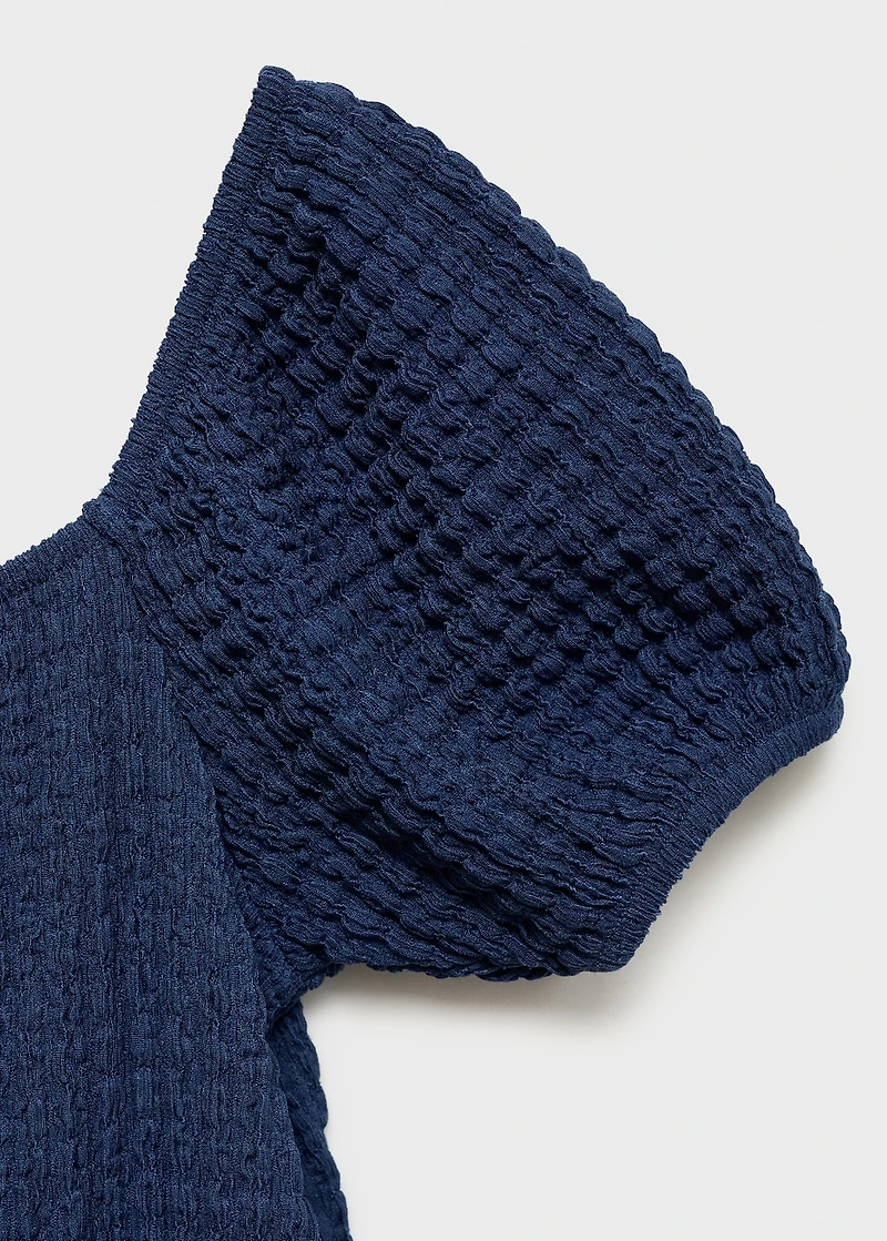 Textured long jumpsuit