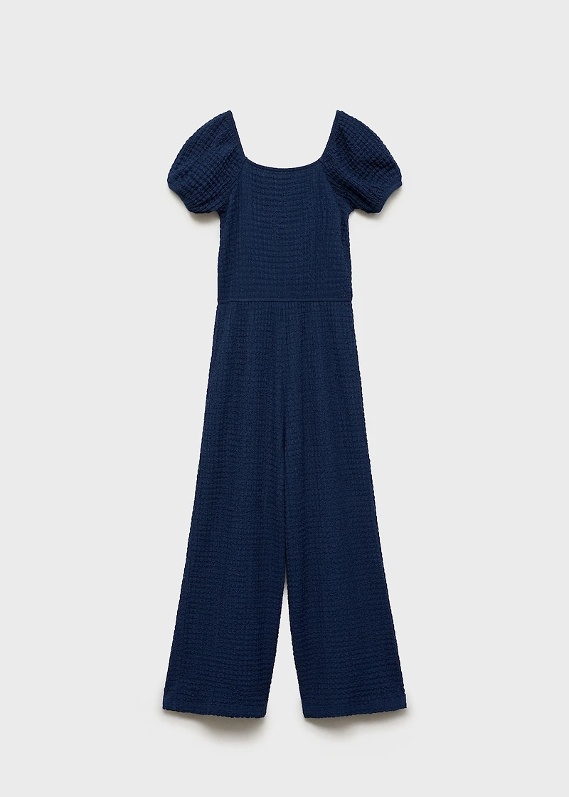 Textured long jumpsuit