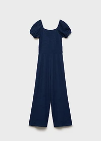 Textured long jumpsuit