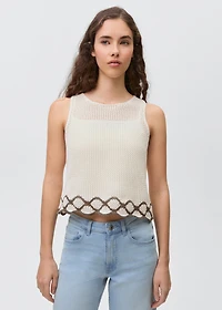 Knitted top with contrast details