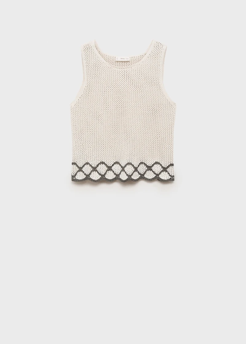 Knitted top with contrast details