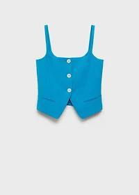 Suit vest with open back