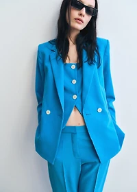 Suit vest with open back