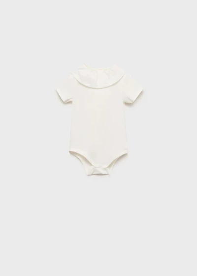 Cotton bodysuit with Peter Pan collar