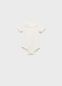 Cotton bodysuit with Peter Pan collar