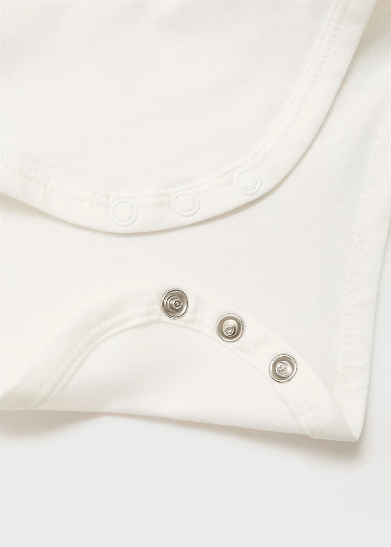 Cotton bodysuit with Peter Pan collar