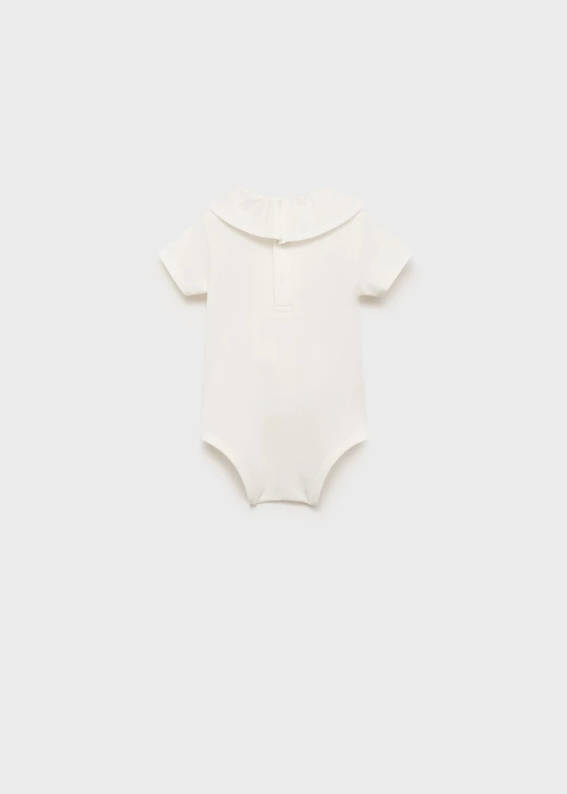 Cotton bodysuit with Peter Pan collar