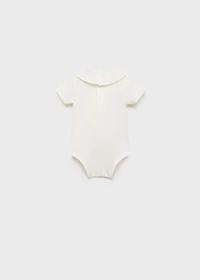 Cotton bodysuit with Peter Pan collar