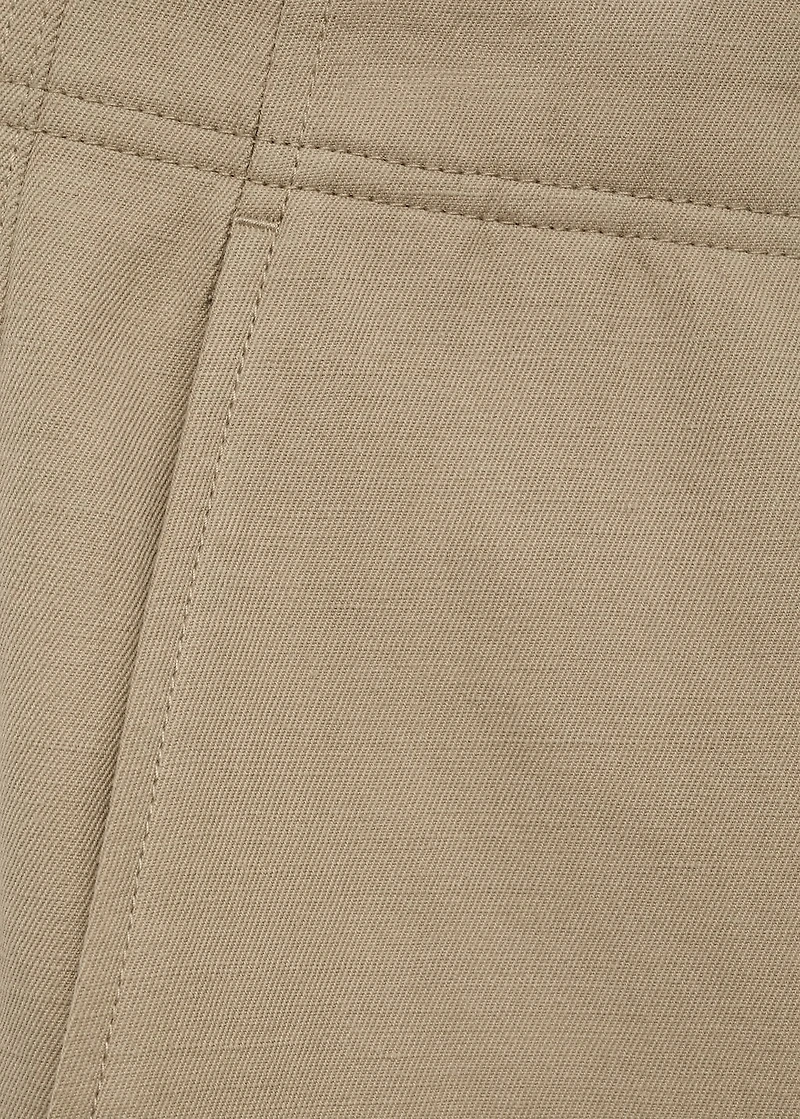 Linen-blend regular-fit pants