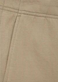 Linen-blend regular-fit pants