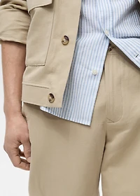 Linen-blend regular-fit pants