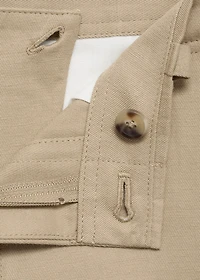 Linen-blend regular-fit pants