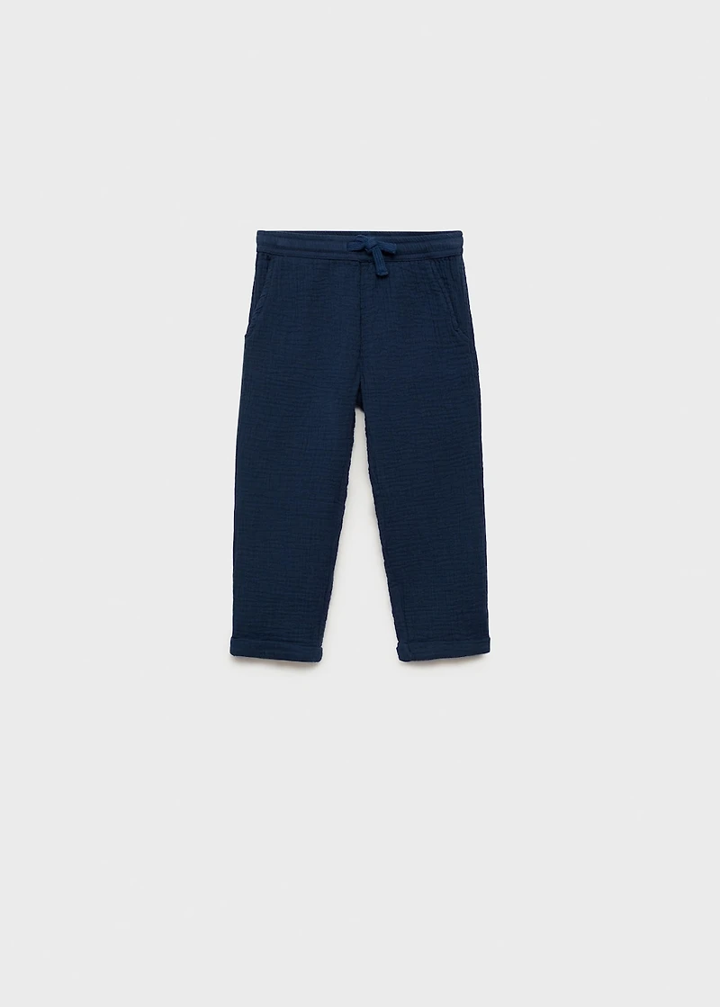 Straight-fit cotton pants