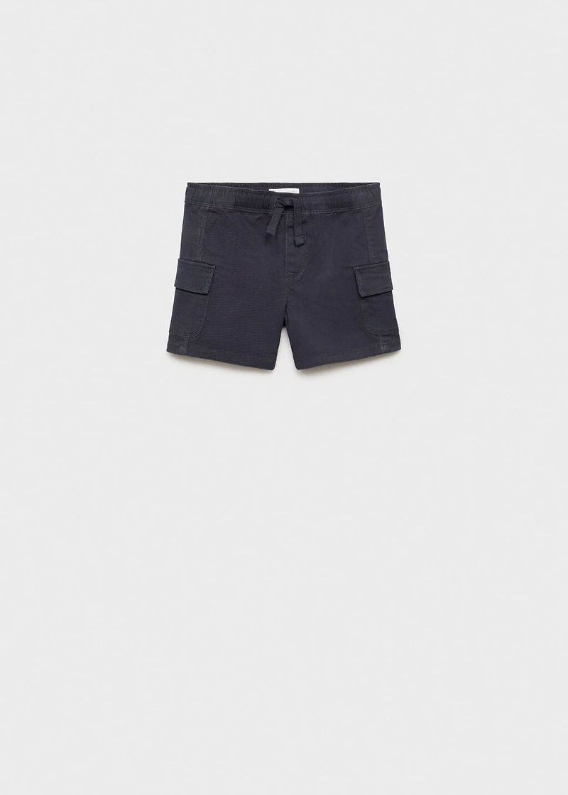 Drawstring cargo Bermuda shorts