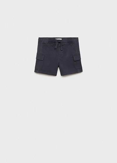 Drawstring cargo Bermuda shorts