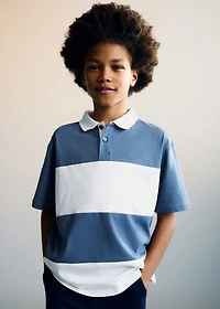 Striped cotton polo shirt