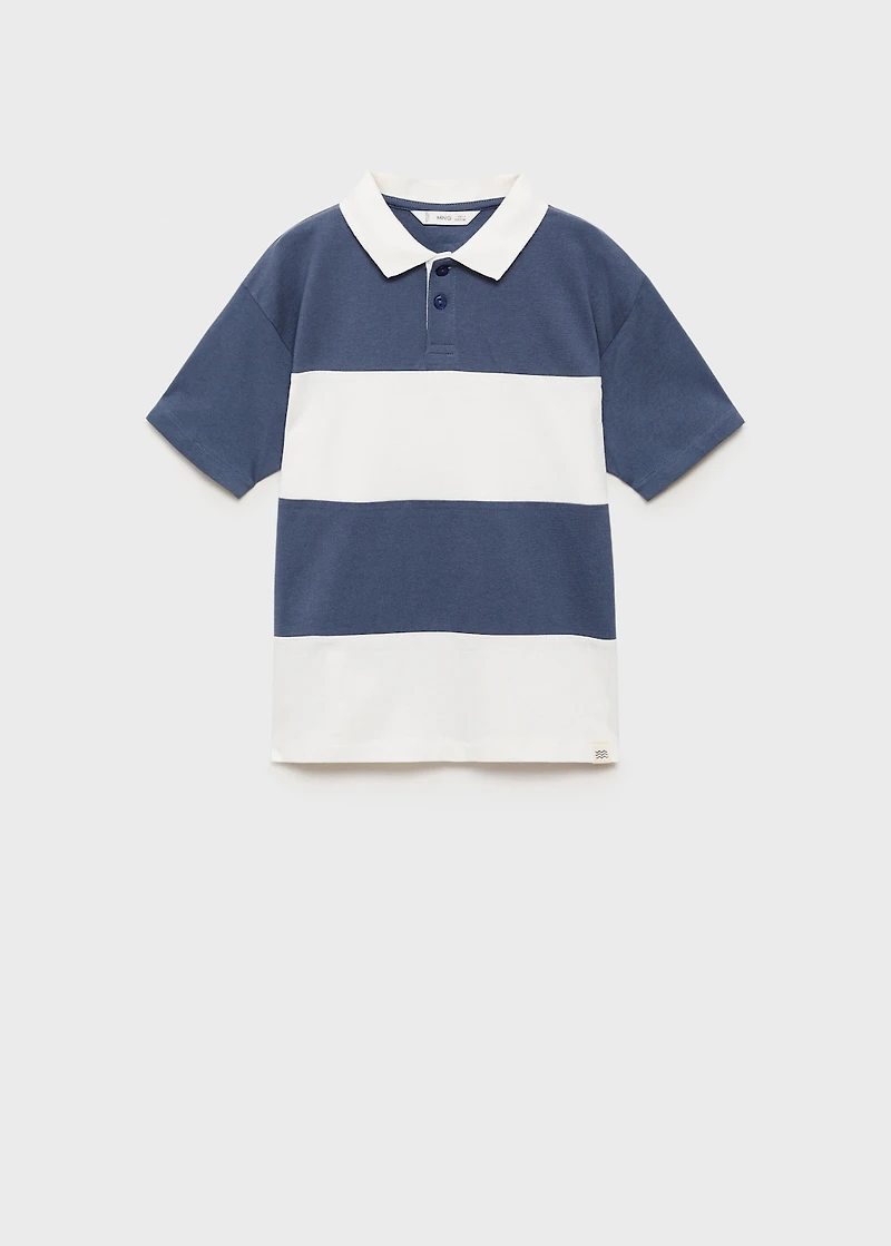 Striped cotton polo shirt
