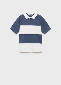 Striped cotton polo shirt