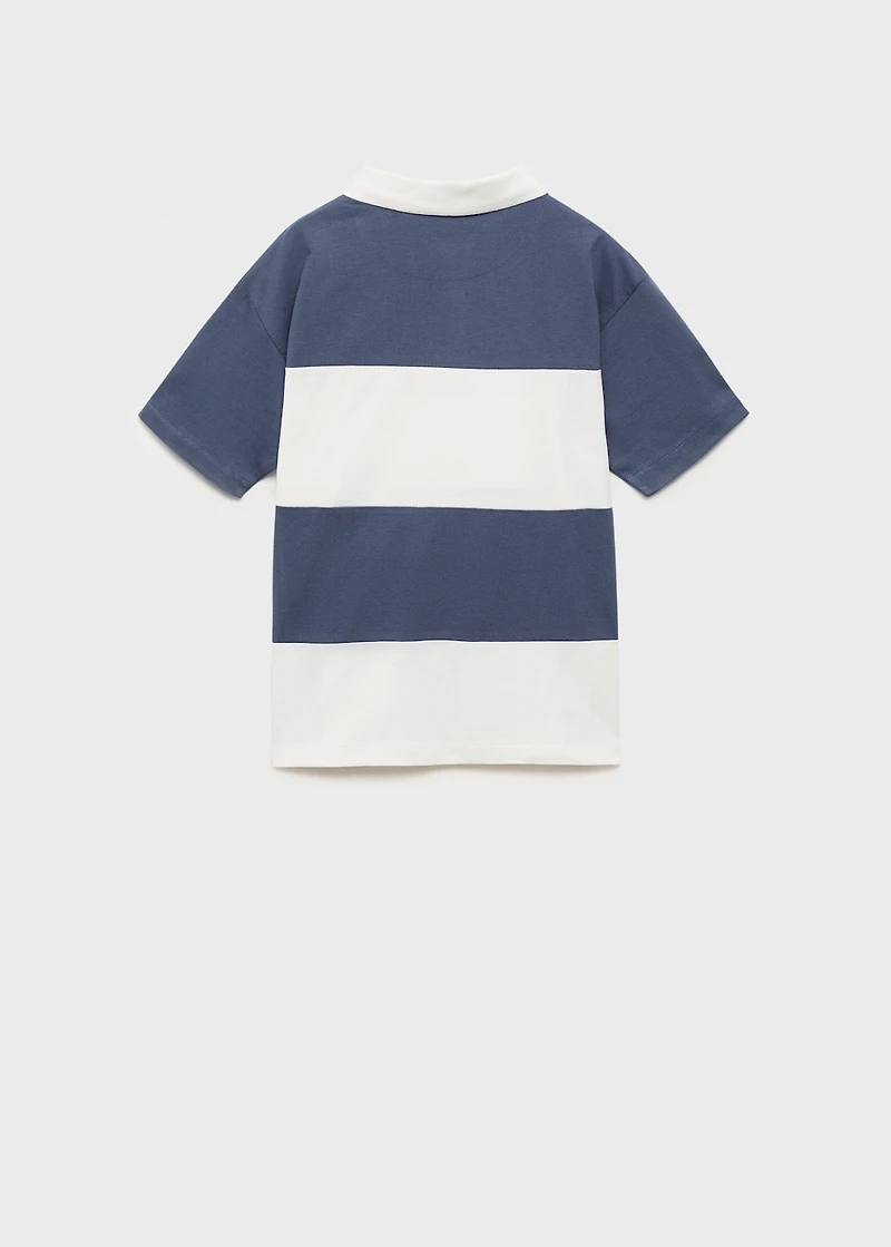 Striped cotton polo shirt