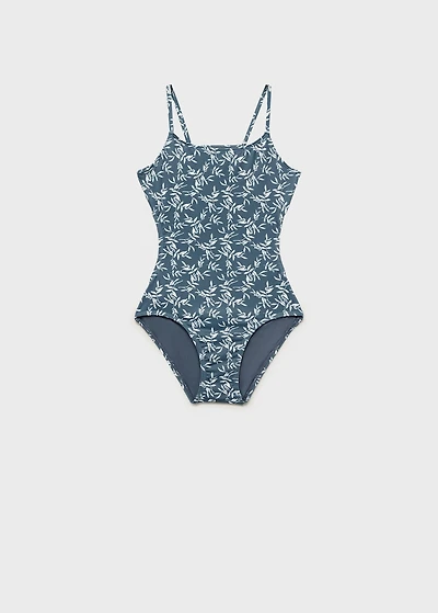 Leaf-print swimsuit
