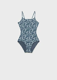 Leaf-print swimsuit