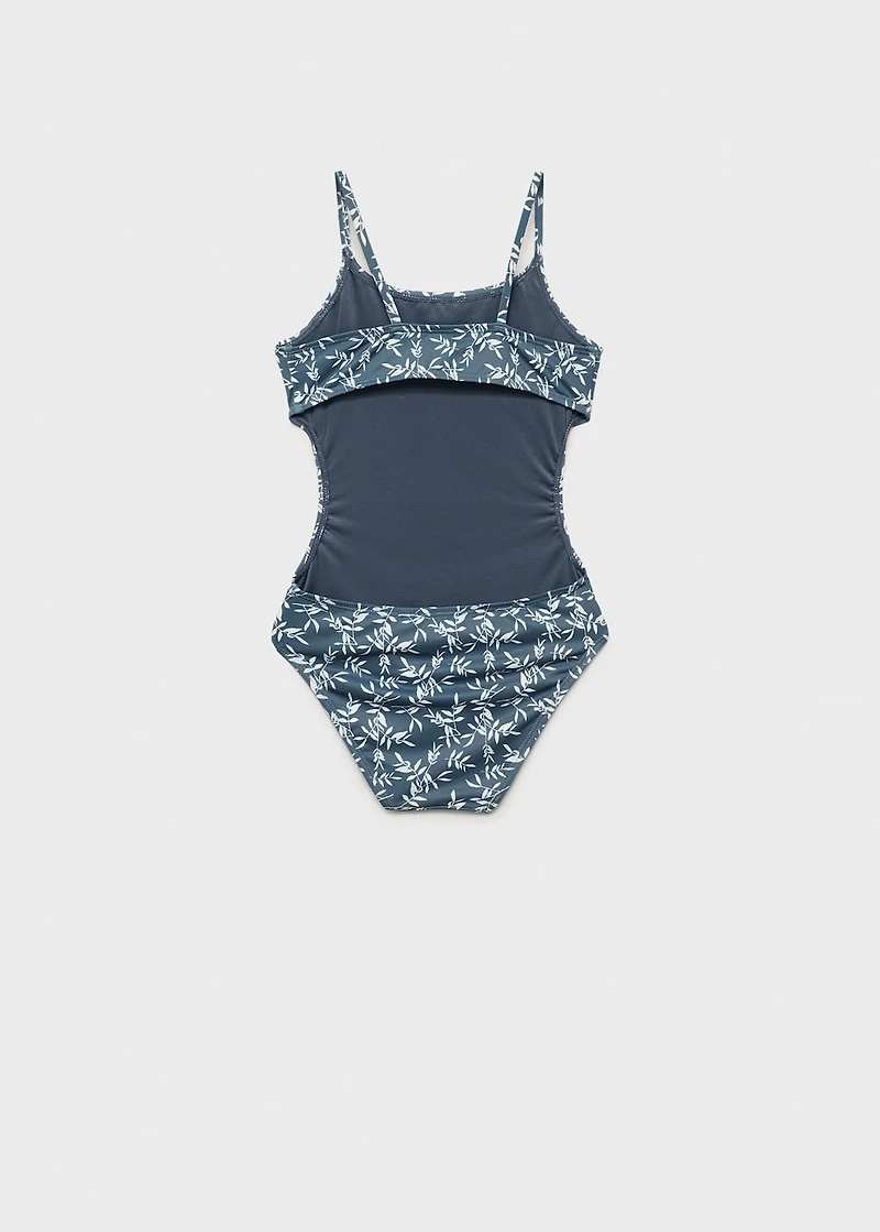 Leaf-print swimsuit