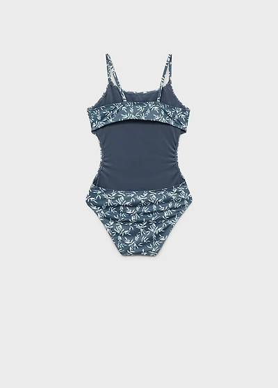 Leaf-print swimsuit