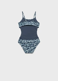 Leaf-print swimsuit
