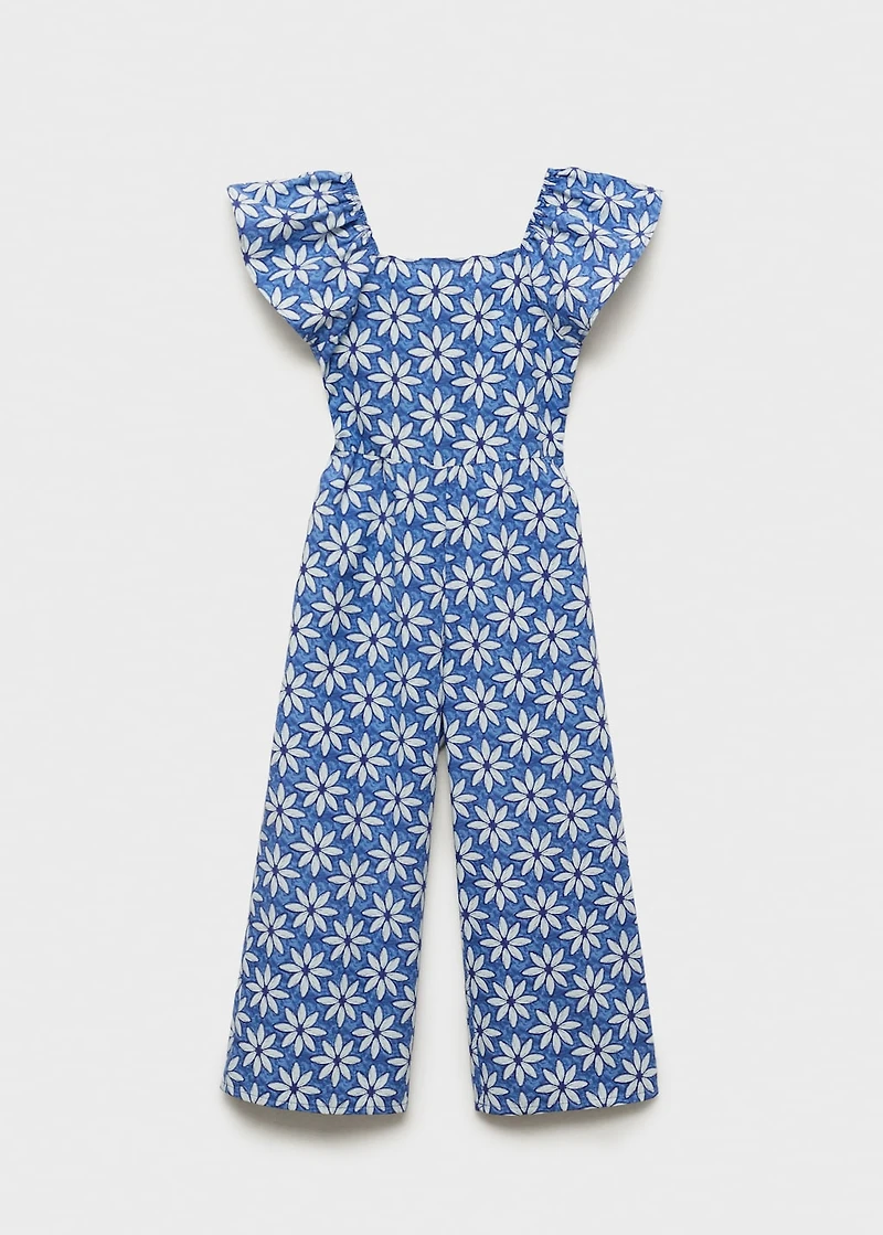 Floral jumpsuit with back opening