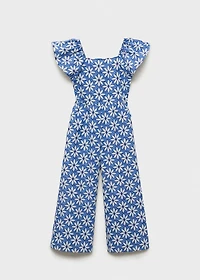 Floral jumpsuit with back opening