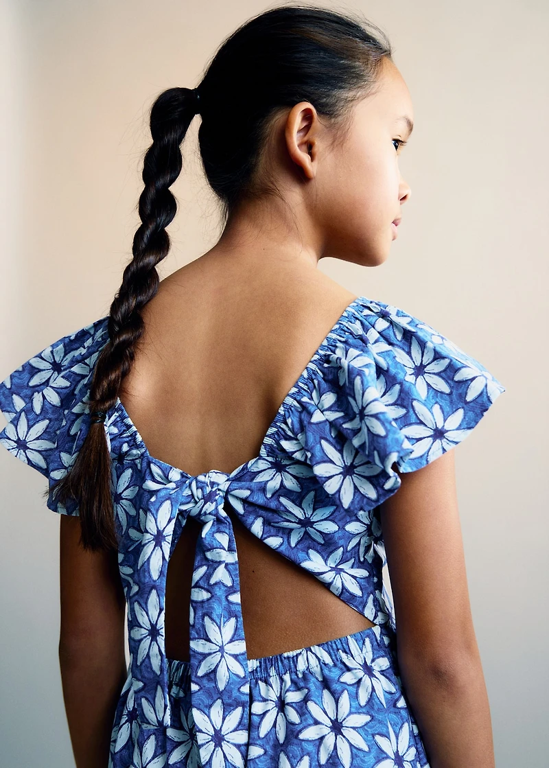 Floral jumpsuit with back opening