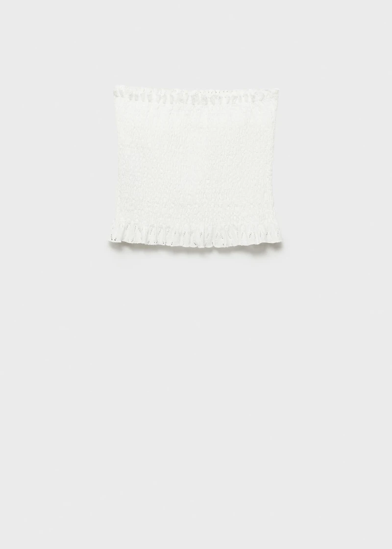 Ruched strapless top