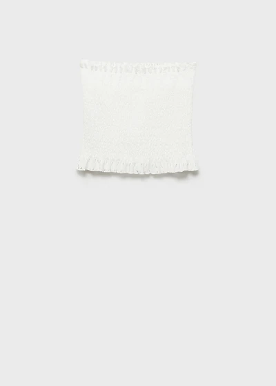 Ruched strapless top