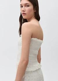 Ruched strapless top