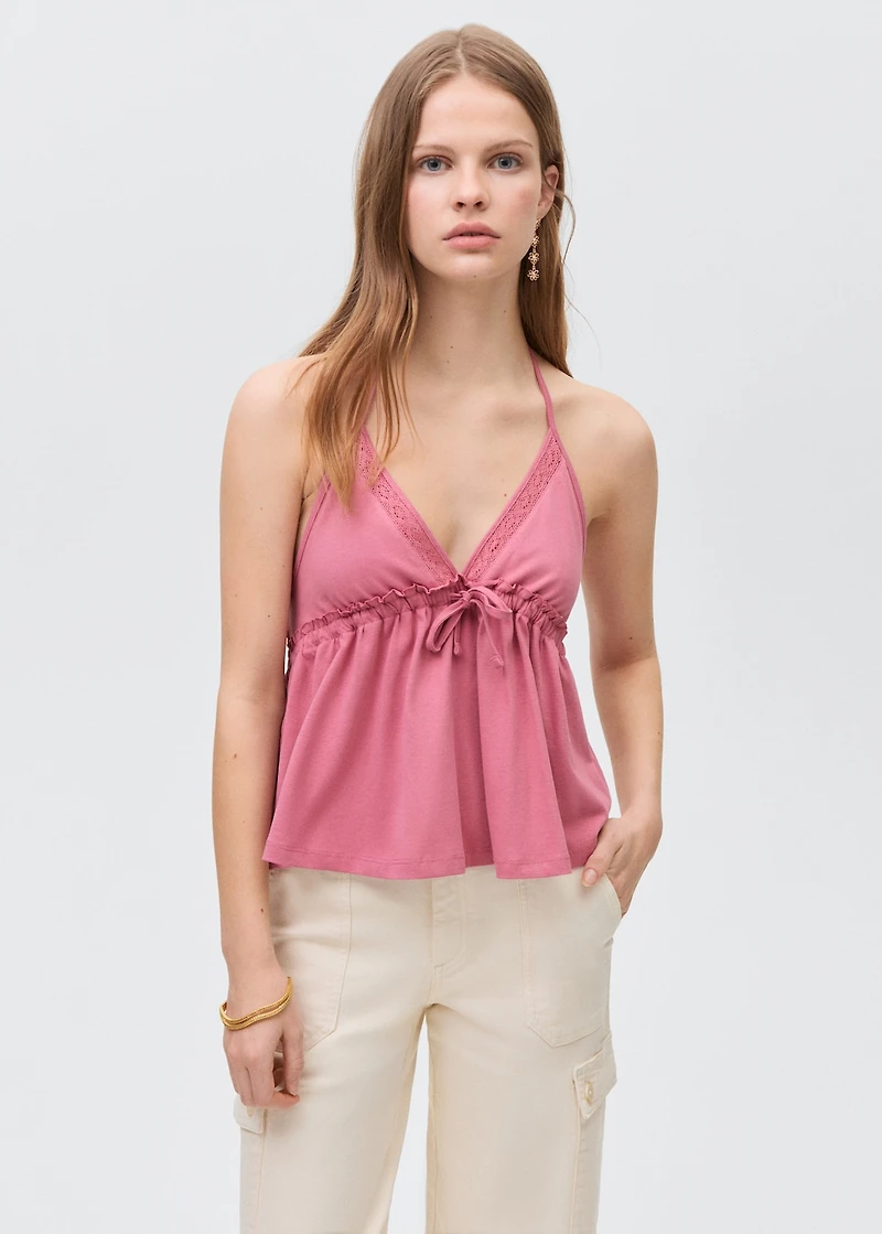 Ruffled top with bow