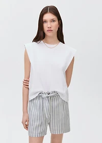 Striped cotton shorts