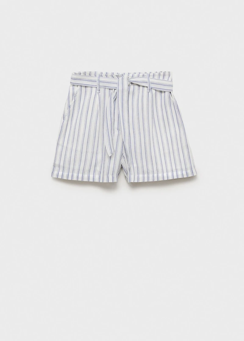 Striped cotton shorts