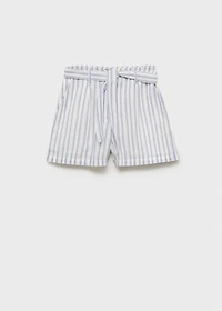 Striped cotton shorts