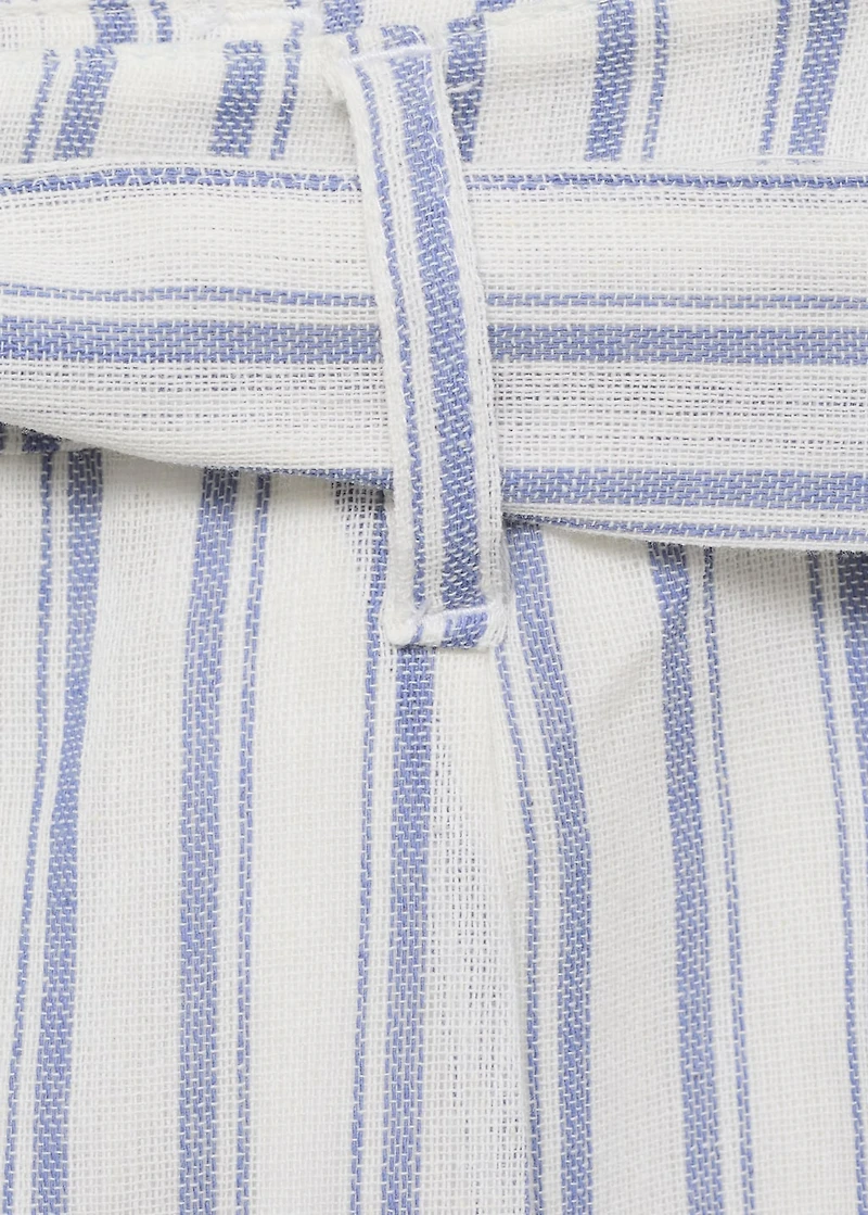 Striped cotton shorts