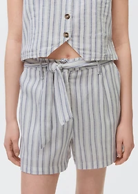 Striped cotton shorts