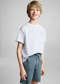 Elastic waist Bermuda shorts