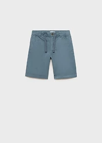 Elastic waist Bermuda shorts